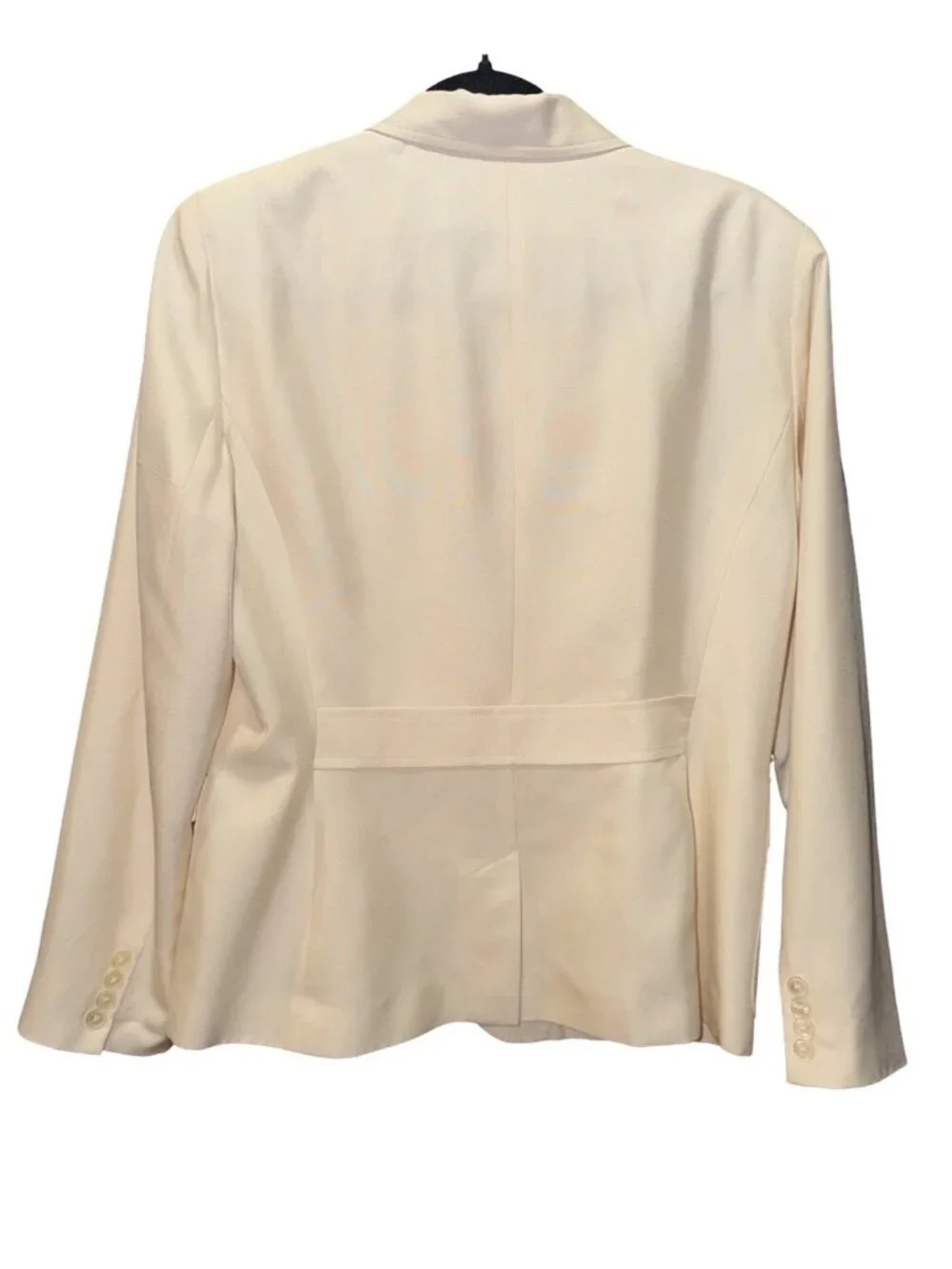 Vtg Ralph Lauren LRL Blazer Jacket 12 100% Silk Ivory Cream Lined Utility Safari